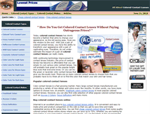 Tablet Screenshot of find-colored-contact-lenses.com